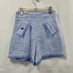 1052 ザラ ツイード HOT パンツ ショート ズボン m