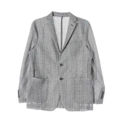 Allegri CHECK パータン ブレーザー ジャケット アイボリー ネイビーのサムネイル