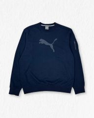 PUMA プーマ ワンポイント刺繍ロゴ ジップスウェット 黒 LARGE相当 