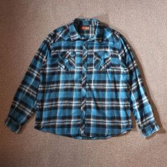 ラ*ト様 OshKosh B'Gosh ネルシャツ XL ブルー チェック - メルカリ
