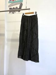 PEPLUM ヨシキヒシヌマ グレー プリーツロングスカート フリンジ