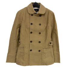 超美品✨Le minor ノーカラー ウールリングソフト圧縮 コート 赤 38 