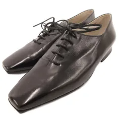 銀座かねまつ GINZA Kanematsu レースアップシューズ レザー ローヒール ストレートチップ 23.5cm 黒 ブラック /JS ■GY64