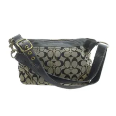 コーチ COACH F10561 ワンショルダーバッグ ハンド キャンバス レザー シグネチャー 黒 ブラック 茶 ブラウン ■GY18 /MQ