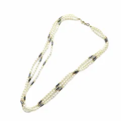 ノーブランド品 3連 ネックレス アクセサリー パール 真珠 白 ホワイト ■GY11 /MQ