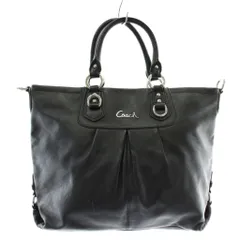 コーチ COACH ハンドバッグ トート レザー ロゴ シルバー金具 黒 ブラック F15444 /XZ ■GY18