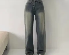M-L ウォッシュ ワイド デニム