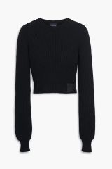 大幅値下げ】alexanderwang 半袖 クロップドニット ブラック - メルカリ