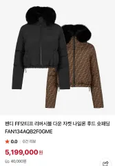 FENDI FF ロゴ リバーシブル フーディー ダウン ブラック/ブラウン Mのサムネイル