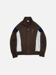 FILA ブラウン バイカラー フリースジャージ トラックジャージ ジップアップジャケットのサムネイル