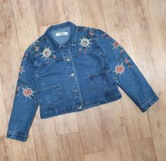 chesty 刺繍 デニムジャケット ショート丈 サイズ0 - メルカリ