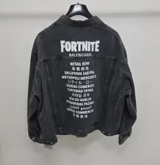 限定モデル バレンシアガ Fortnite バックロゴ ブラックデニム ジャケット sサイズ 105のサムネイル