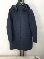 THE NORTH FACE ザノースフェイス 軽量 ロング丈ダウンジャケット キルティングジャケット ネイビー L 95