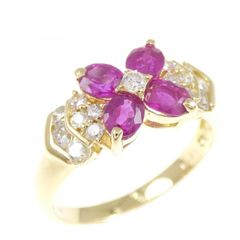 ⭐️祭⭐️k18 POLA ポーラ ルビー ダイヤお花リング 7g立体的 750刻印 