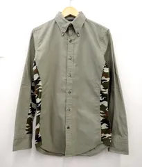 ★6683☆junhashimoto ジュンハシモト DURALUMIN SIDE JERSEY CAMO B.D SHIRT サイドジャージボタンダウンシャツ SHT008-1061510008 美品2のサムネイル