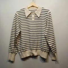 ストライプ カラーネック 長袖 Tシャツ 95 100サイズ 春 秋 512100