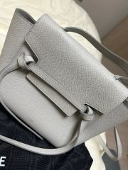 セリーヌ ベルトバッグ ミニ グレー レザー 2WAY 純正ストラップ付 