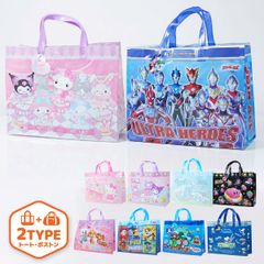 [단품 판매]풀 가방 산리오 캐릭터 키즈 소녀 소년 비닐 가방 토트 백 유치원 초등학교 수영 가방 바다 수영 파우파트 커비 울트라맨 토마스 스누피 마치 첨부 네임 태그 첨부