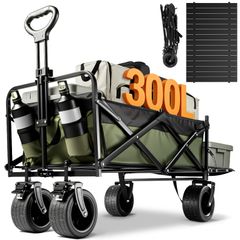 後部展開可アウトドアワゴン 長物対応ブレーキ 耐荷重250kg 大容量300L