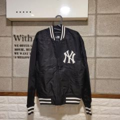 New yoakepost ネイビー スタジアムジャケット New yoakepost ネイビー スタジアムジャケット - メルカリ