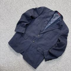 極美品 HUGO BOSS ヒューゴボス テーラードジャケット リネン混 紺色
