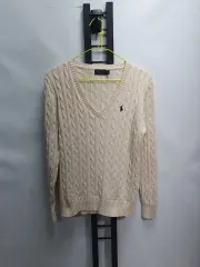 POLO RALPH LAUREN ポロラルフローレン ケーブル編み Vネック セーター アイボリー L