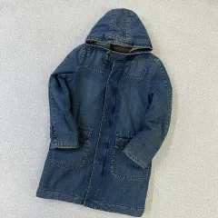 90 GUESS デニム フード ジャケット ロング丈 0324D