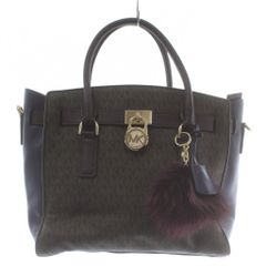 美品］MICHAEL KORS ハミルトン サッチェル キャメル ハンドバッグ 