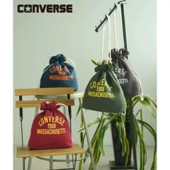 CONVERSE コンバース カレッジロゴ 巾着バッグ ポーチ レッド ショルダー ユニセックス フリーサイズ