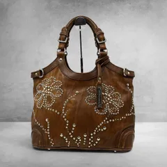 archive y2k grunge studded leather tote archive y2k グランジ スタッズ レザートート フラワースタッズ 本革 肩掛け トートバッグ 平成ギャル vintage モード A4収納 possible 2788のサムネイル
