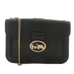 コーチ COACH ショルダーウォレット ショルダーバッグ PVC レザー シグネチャー チェーン ロゴ ゴールド金具 黒 ブラック 茶色 ブラウン 7287 /XZ ■GY18