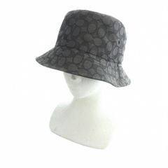 コーチ COACH バケットハット 帽子 シグネチャー ロゴ XS-S グレー