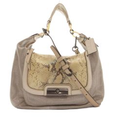 COACH コーチ パイソン型押し レザー ワンショルダーバッグ A4収納可