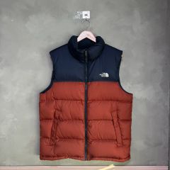 THE NORTH FACE ダウンベスト オレンジ ブラック - メルカリ
