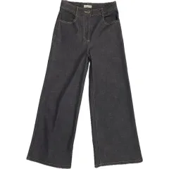 38 SANDRO サンドロ ハイウエスト ワイド セルビッジ デニム パンツのサムネイル