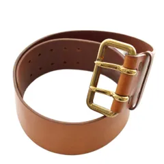 ラルフローレン RALPH LAUREN ヴィンテージ ベルト バックル レザー ダブルプロング ロゴ ゴールド金具 茶色 ブラウン /XZ ■GY19