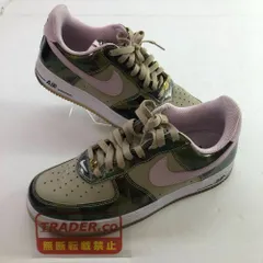 04w6908∞※【中古】 NIKE AIR FORCE 1 LOW RETRO ナイキ エアフォース 1 ロー レトロ パテントカモピンク HQ1967-200 デザートカーキ/ピンクフォーム-ブラック-ホワイト 27cm スニーカー 【八王子店】