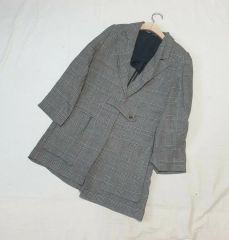 未使用 現行タグ HERNO 上質ウール グレンチェック柄ステンカラー