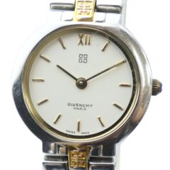 美品◎GIVENCHYジバンシィシルバーラウンド ステンレス 腕時計