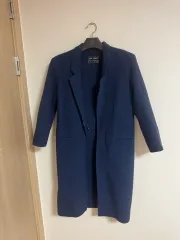 ブルーネイビー ハンドメイド コート 90% ウール