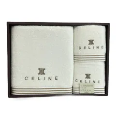 セリーヌ CELINE バスタオル フェイスタオル 3点セット ロゴ 刺繍 白 ホワイト ベージュ /XZ ■GY18