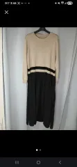 新品)バイカラー ニット ロング ONE PIECE ㅡFree!