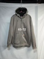 Carhartt カーハート M ブラウン フリース 起毛 裏地 フード ジップアップ 65-72