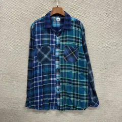 ユニクロ カジュアル バイカラー CHECK フランネル 長袖 シャツ 100 A09050