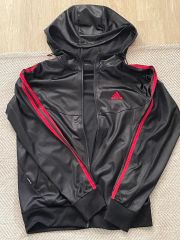 Oldadidas ベロアパーカー 赤黒 光沢 - メルカリ