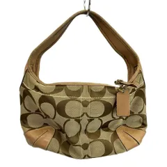 コーチ COACH ハンドバッグ ワンショルダー キャンバス レザー シグネチャー ロゴ 茶色 ブラウン 10764 /XZ ■GY18