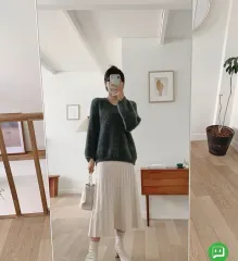 Vネック アンゴラ ニット