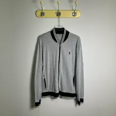ポロラルフローレン グレー コットン ジップアップ ジャケット L