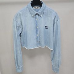 極美品】ミュウミュウ クロップド デニムジャケット 36 S相当 ライト