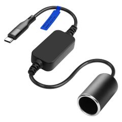 CERRXIAN タイプCオス-12V 18W シガーライターソケットアダプター電源コード カーレコーダー、レーダー探知機、GPS、自動車用LEDストリップ、その他自動車用電子製品に使用します 30 cm